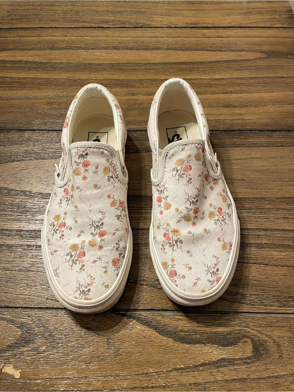 Vans Slip On Vintage Floral Marshmallow Sneaker Women’s 6.5  Ditsy Cottagecore - Picture 4 of 10